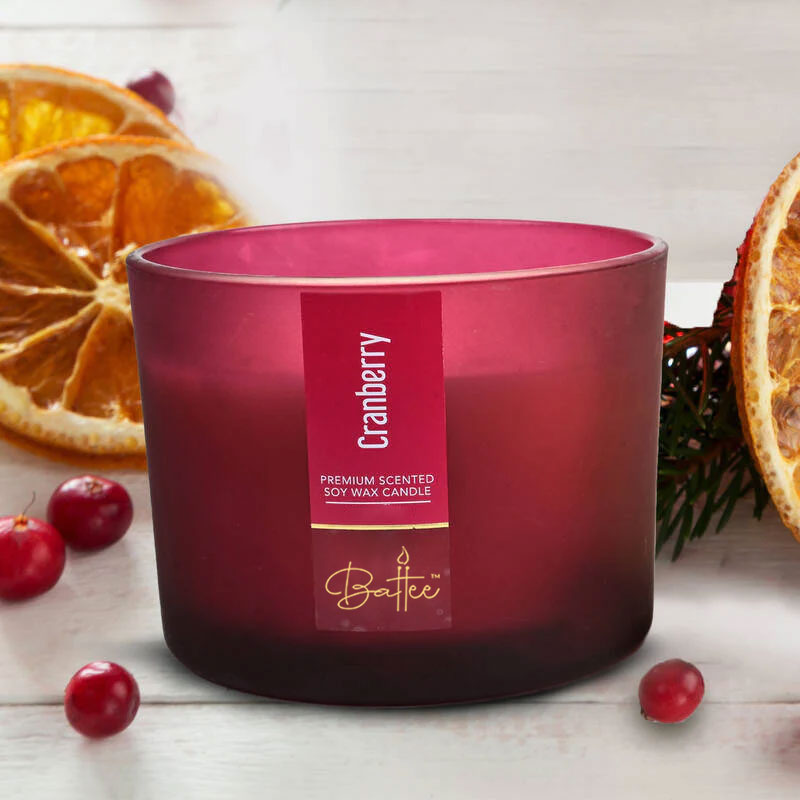 CRANBERRY 3 WICK SCENTED CANDLE