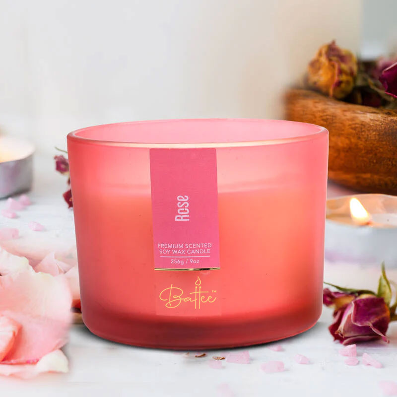 ROSE 3 WICK SCENTED CANDLE